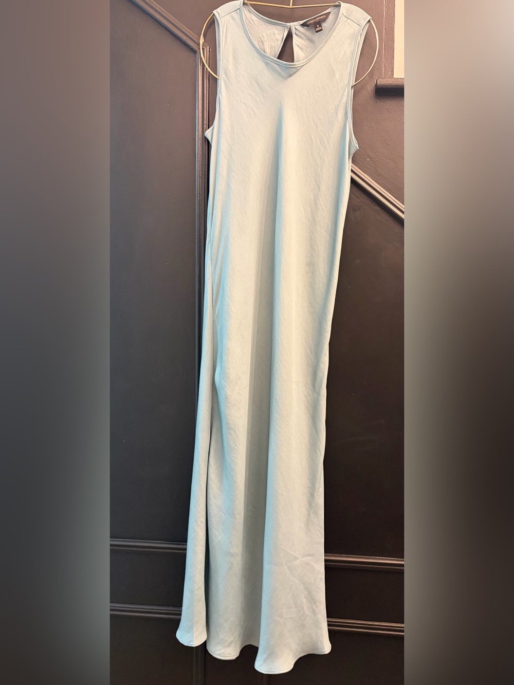 Banana Republic Satin Maxi Dress | Teal Blue Minimalist Slip Dress |  Sz Small - Picture 6 of 6